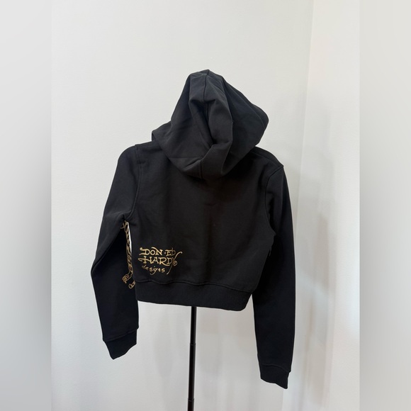 Ed Hardy Black Hoodie and Shorts Tracksuit Set with Tiger Design - Picture 4 of 7